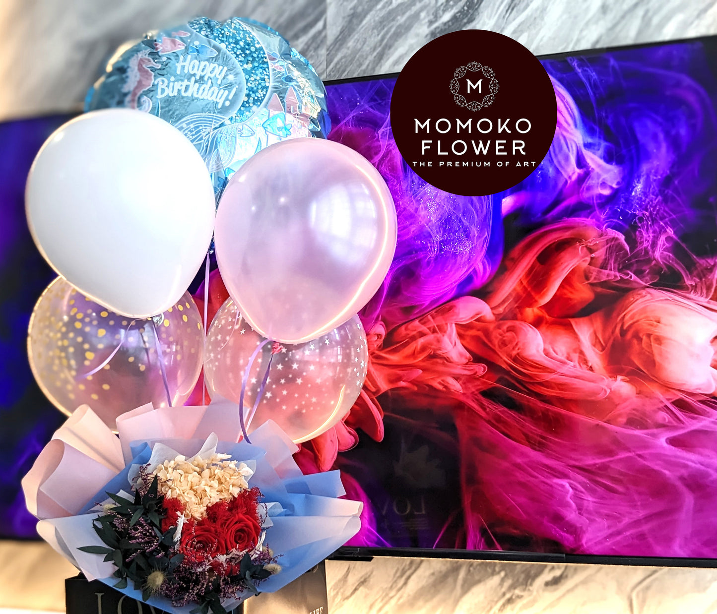 Momoko Magical Rose and Helium Balloon Set