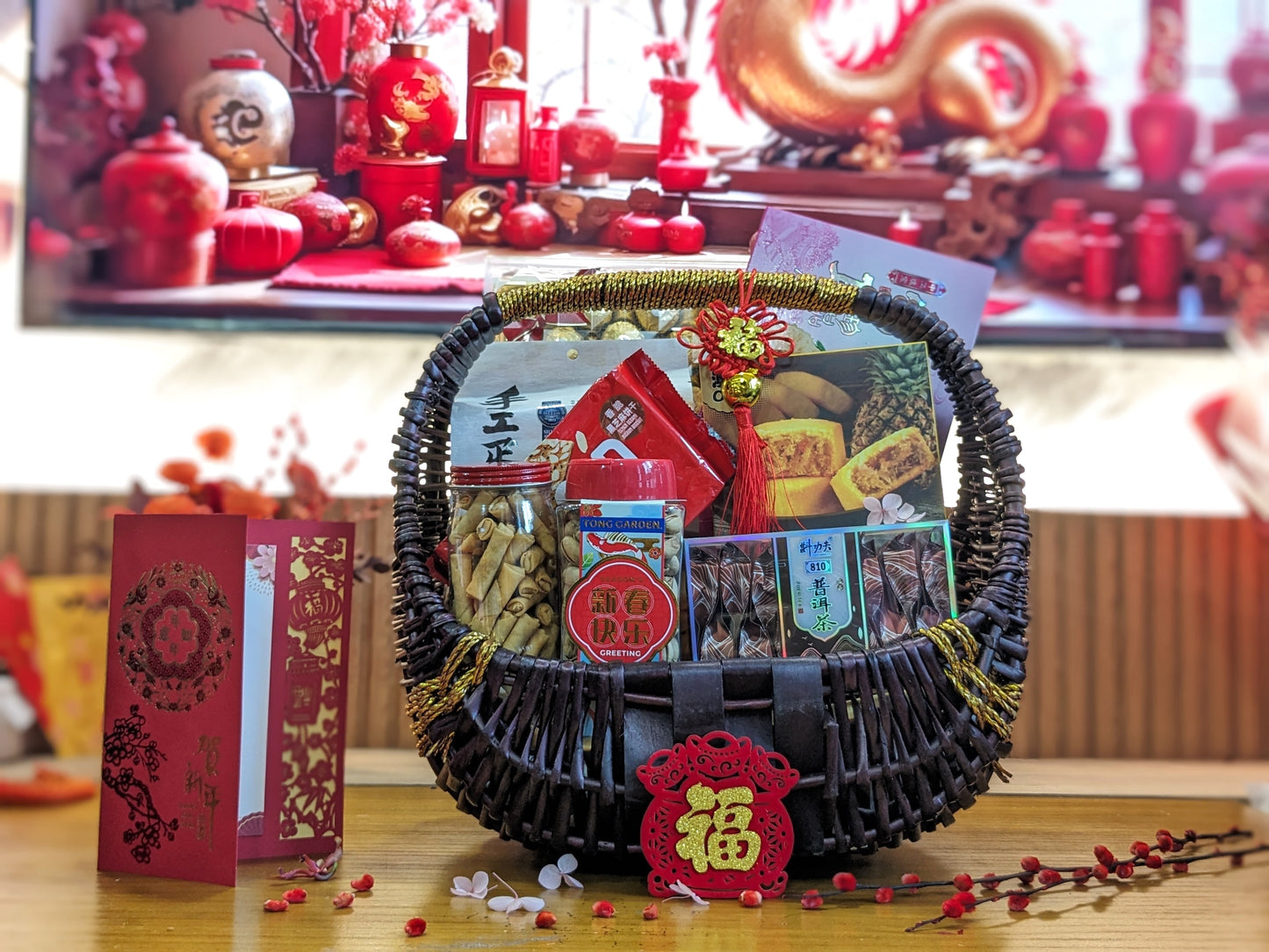 Momoko Lucky New Year's Basket Arrangement