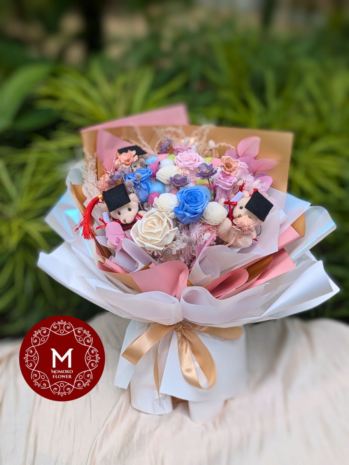 Momoko Scholastic Blue Flower Bouquet