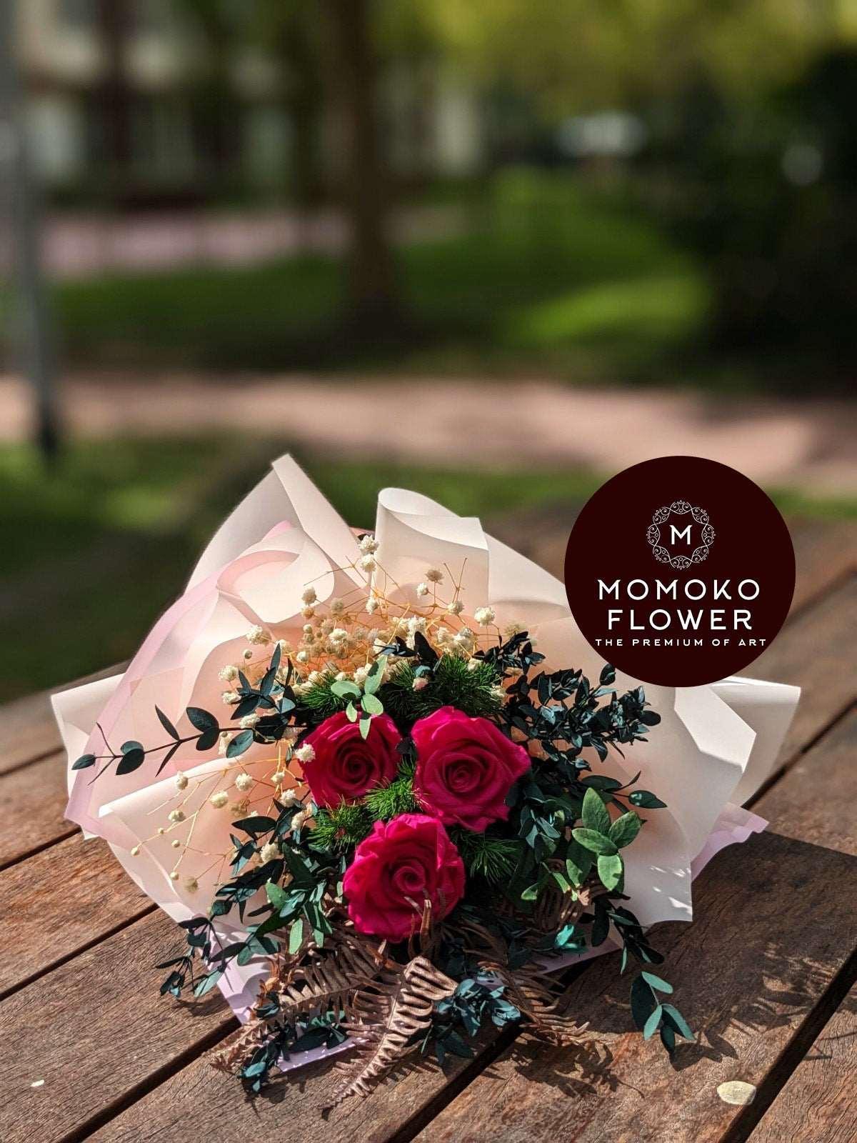 Momoko Scarlett Rose Flower Bouquet - Momoko Flower