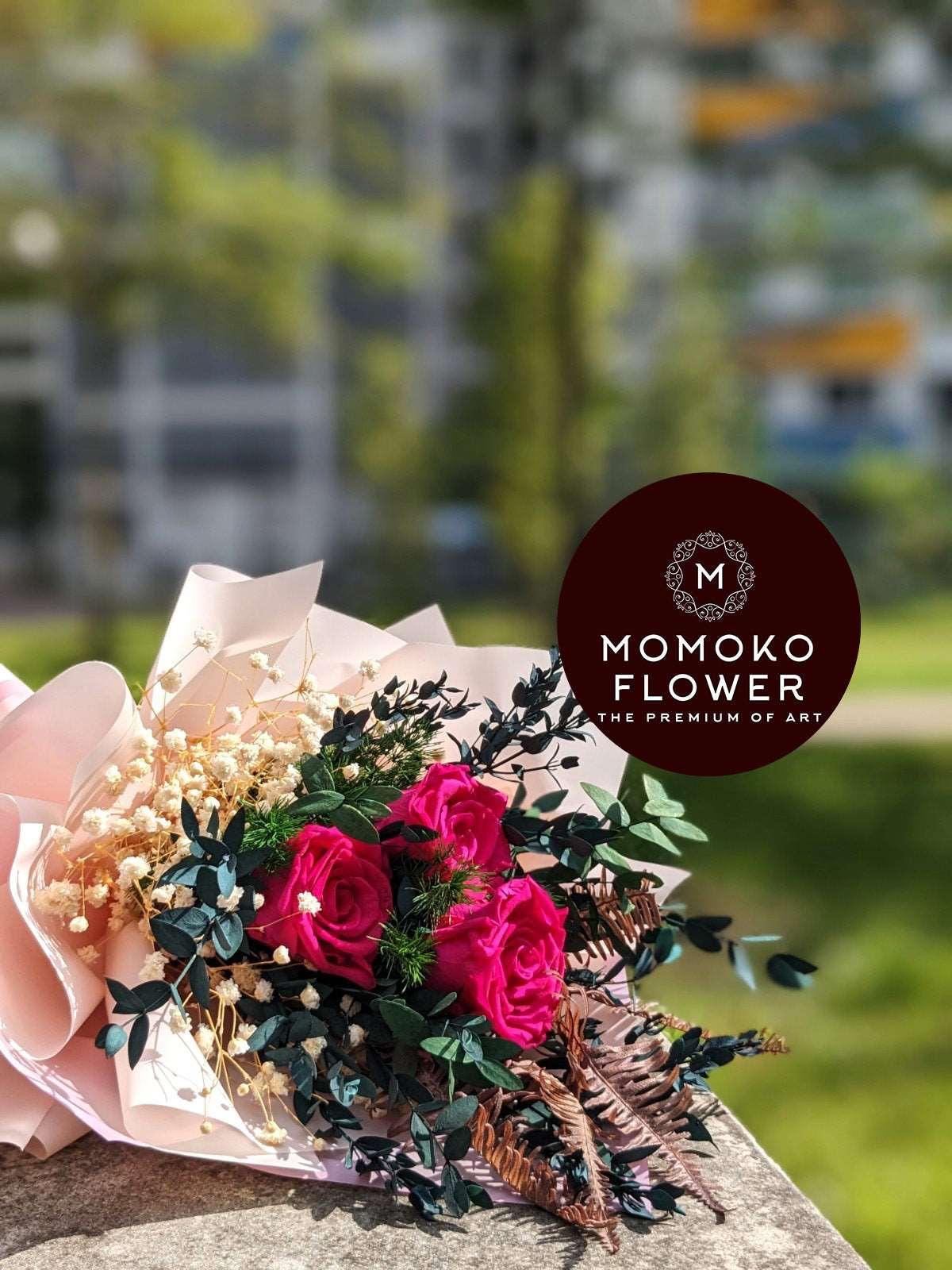 Momoko Scarlett Rose Flower Bouquet - Momoko Flower
