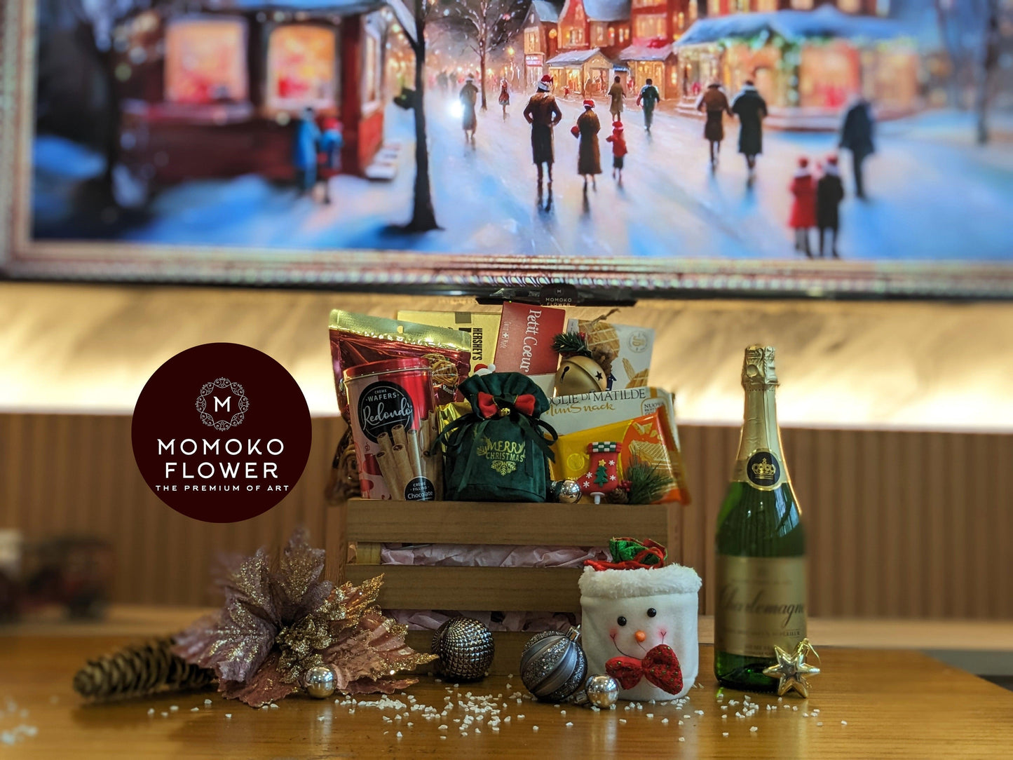 Momoko Sparkling Xmas Hamper Arrangement - Momoko Flower