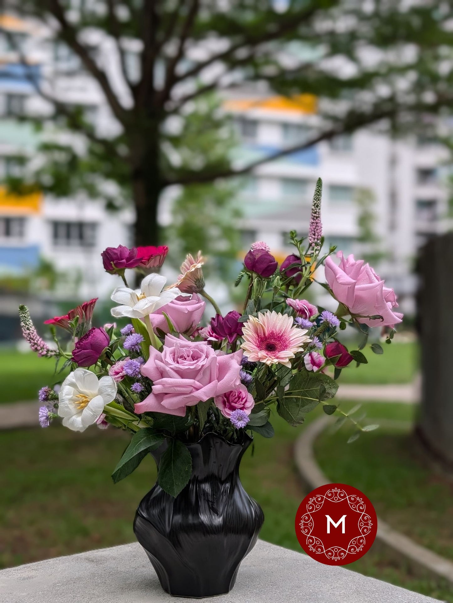 Momoko Beauty in Noir Flower Arrangement
