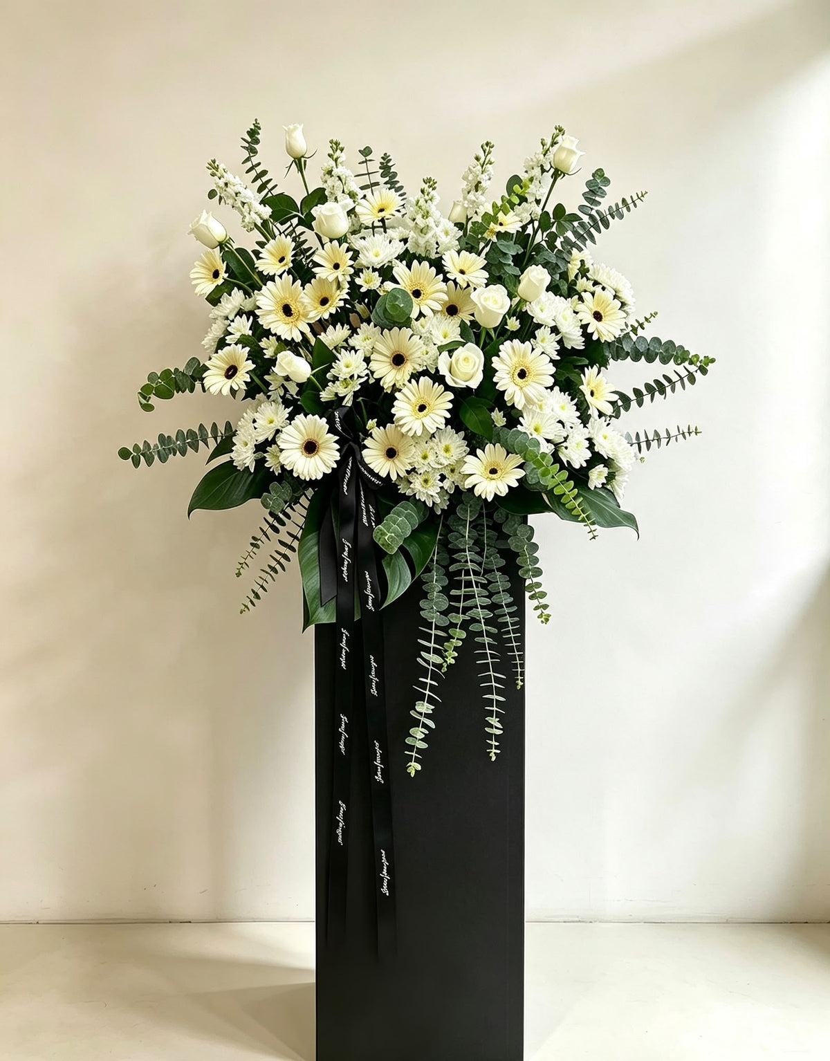Momoko White Tribute Condolence Flower Stand