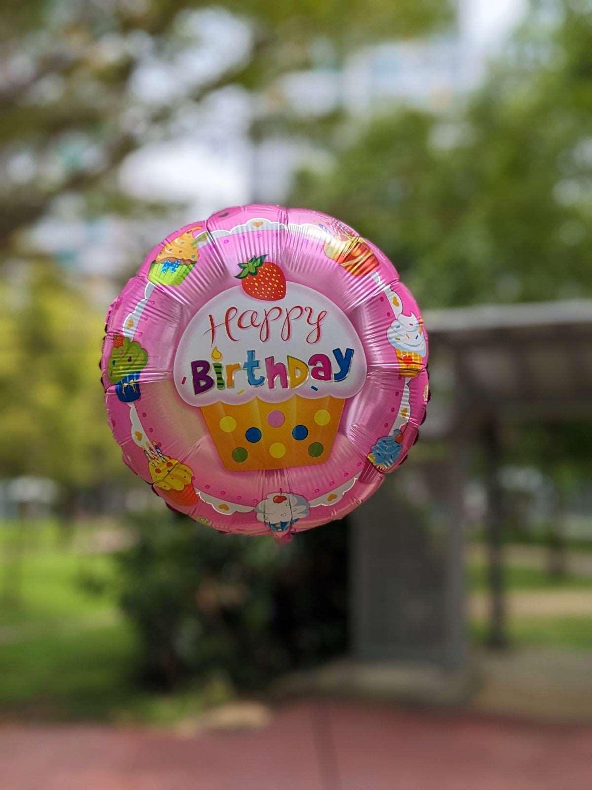 Momoko Happy Birthday Cake Helium Balloon - Momoko Flower