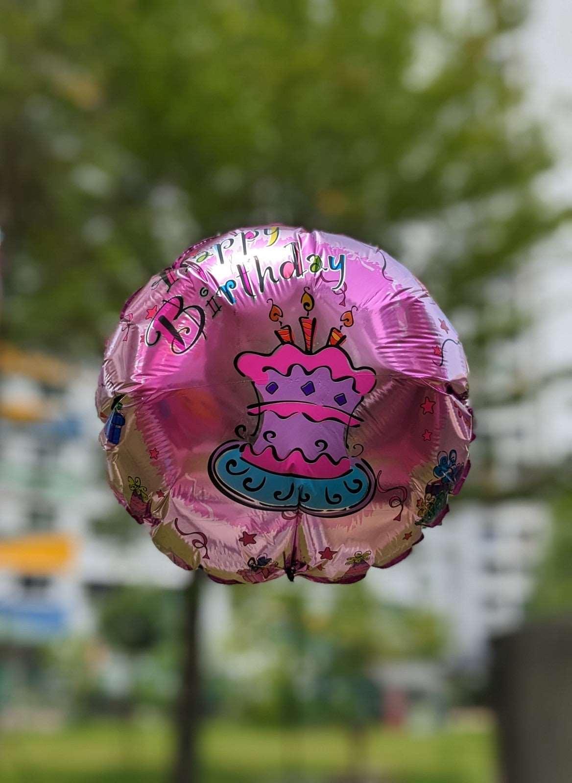 Momoko Happy Birthday Pink Cake Helium Balloons - Momoko Flower