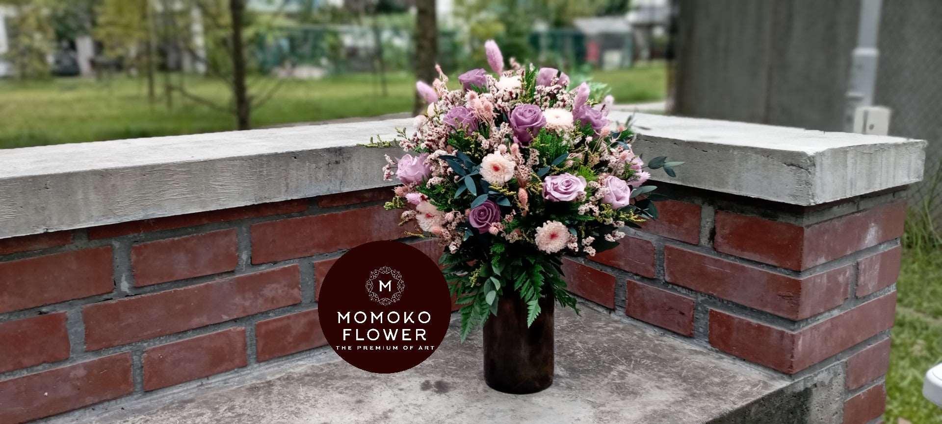 Momoko Orchid Purple Rose Flower Arrangement - Momoko Flower