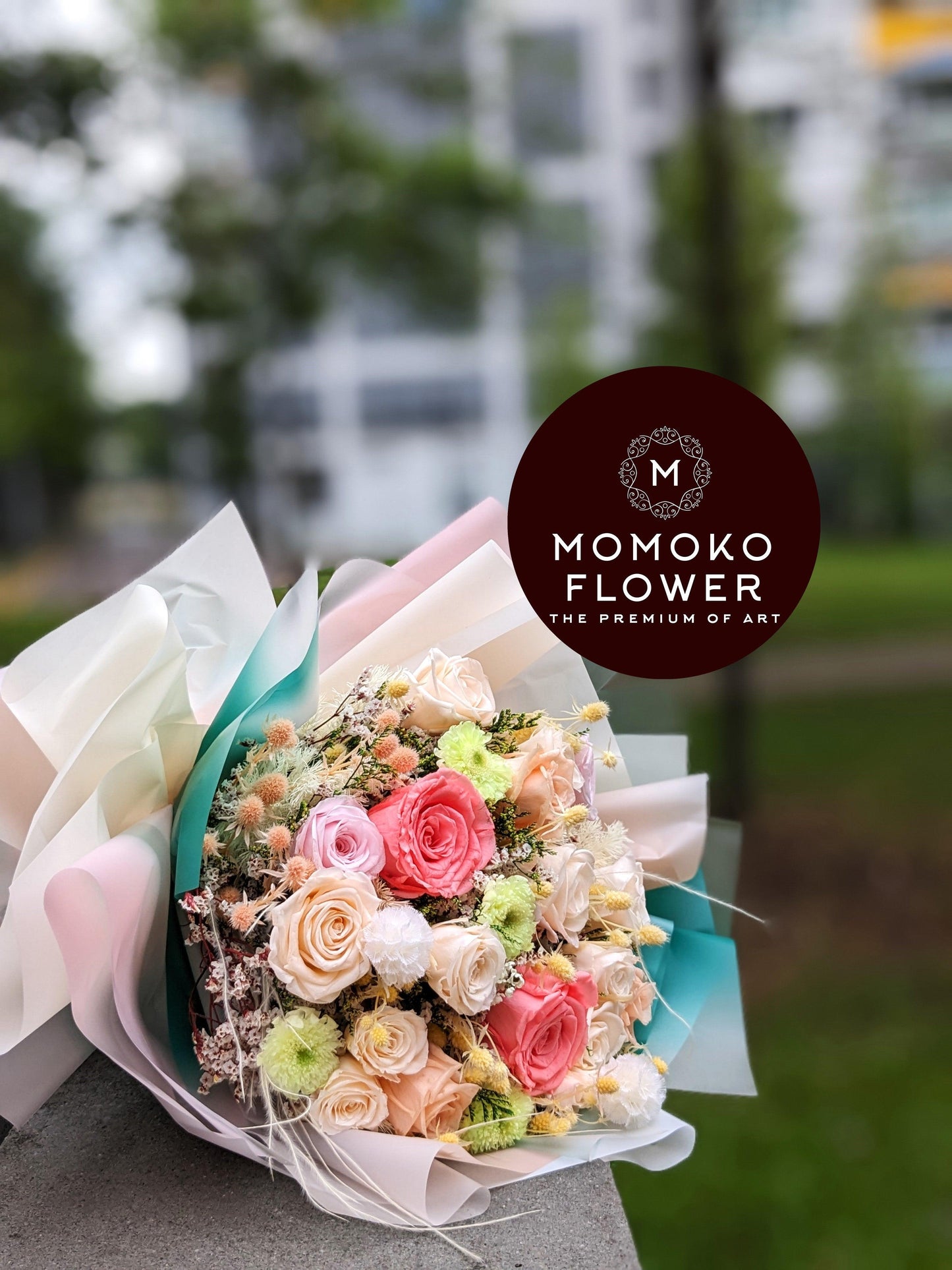 Momoko Rainfall Rainbow Flower Bouquet - Momoko Flower