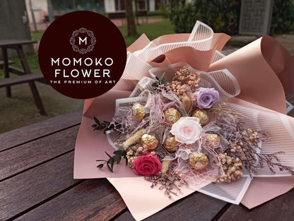 Momoko Signature Rose and Chocolate Bouquet - Momoko Flower